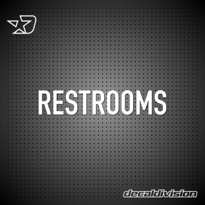Restrooms Lettering Sticker